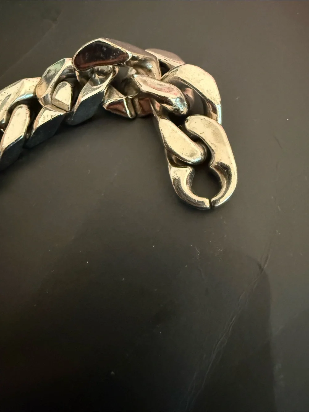 Louis Vuitton VIRGIL ABLOH LV Cuban Chain Links Bracelet Silver
